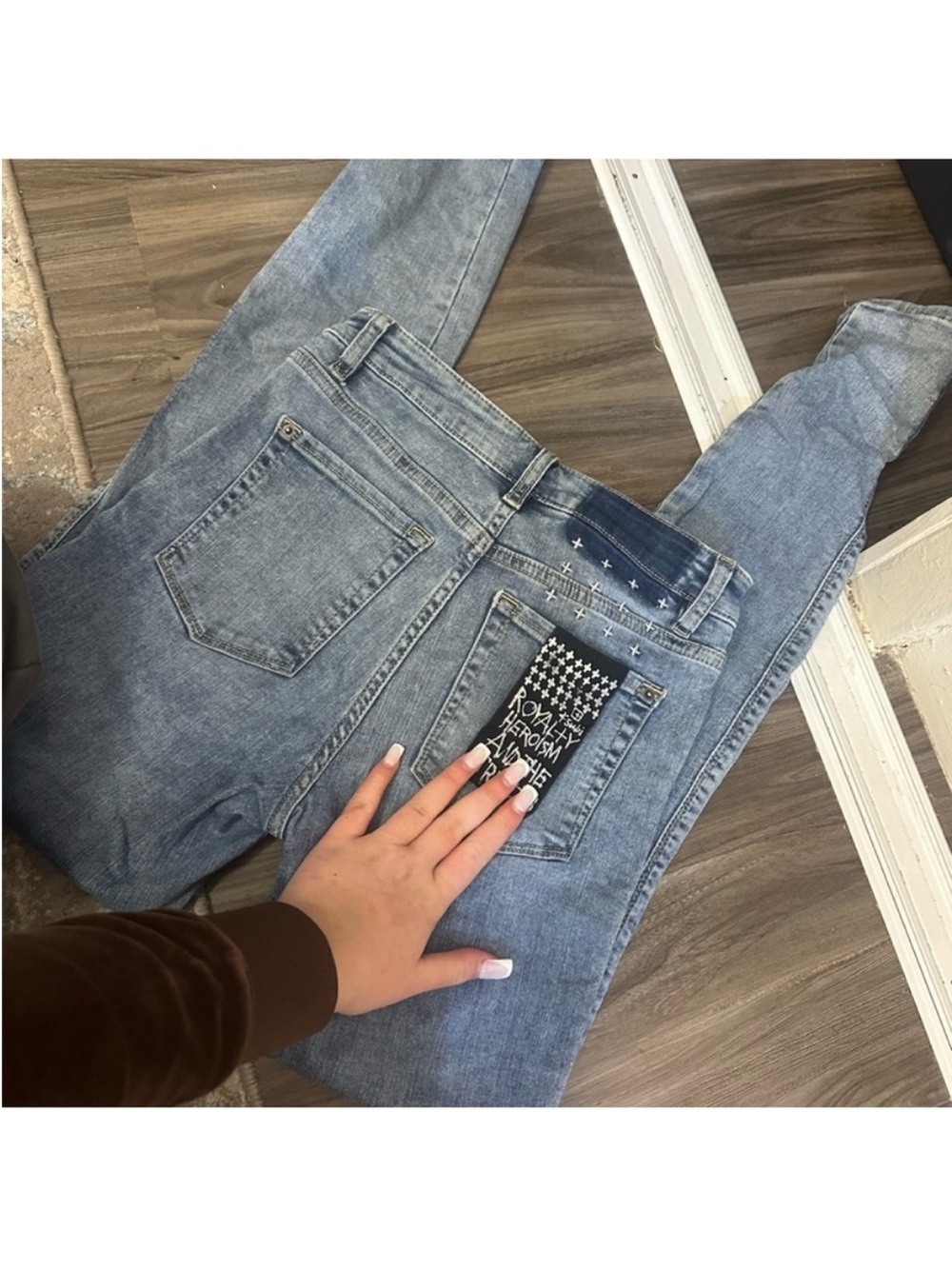 Ksubi Light Wash High-Rise Jeans with Star Embroidery & Patch